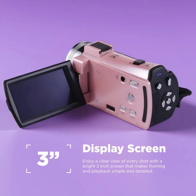 Vivitar PopCam Digital Camcorder, 48MP, Full HD 1080p Video Camera with 3" Flip Screen, 16x Digit... | Walmart (US)