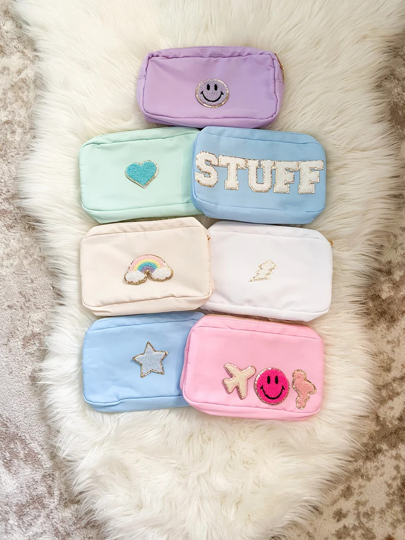 Custom Makeup Bag for Bridesmaid Nylon Cosmetic Bag Personalized Make up Bag Personalized Small M... | Etsy (US)