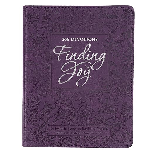 Finding Joy - 366 Devotions, Purple Floral Faux Leather Devotional for Women     Leather Bound ... | Amazon (US)