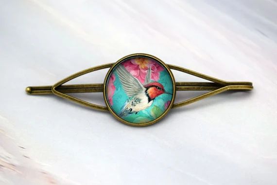 Hummingbird hair slide, Bird hair accessories | Etsy (US)