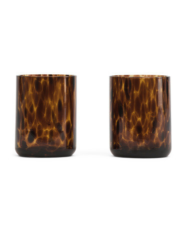 2Pk Tortoise Double Old Fashion Glasses | TJ Maxx