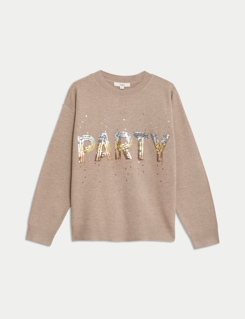 Soft Touch Sequin 'Party' Christmas Jumper | Marks & Spencer (UK)