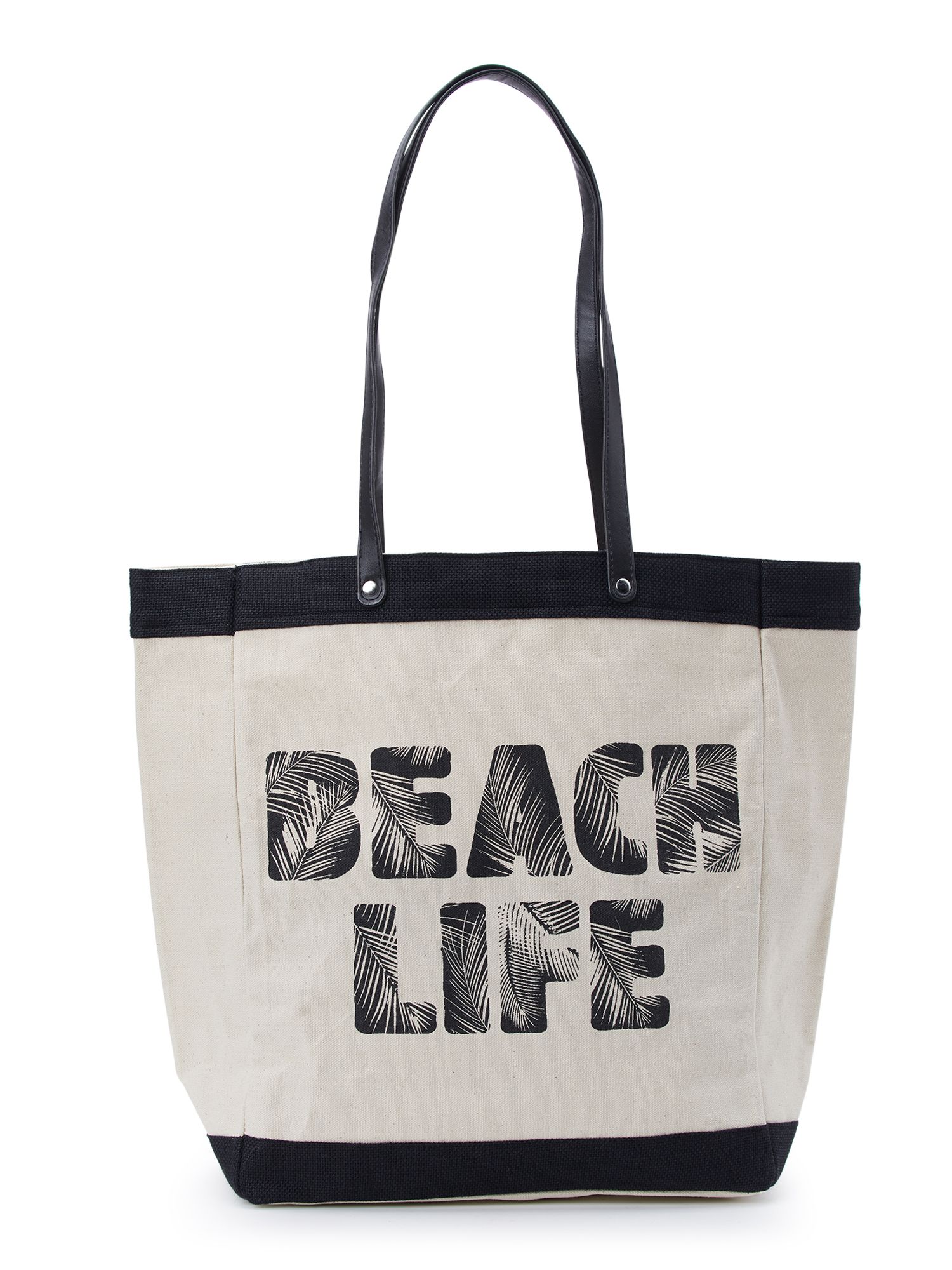 No Boundaries Women's Burlap Large Beach Tote Handbag, Black | Walmart (US)