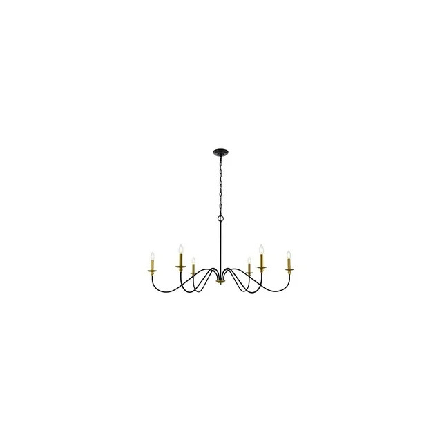 Rohan 48 inch chandelier in matte black and brass | Walmart (US)