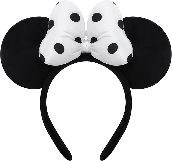 Handmade Mouse Ears Headband for Women and Ladies, Polka Dot Bow Minnie Ears Costume Accessories | Amazon (US)