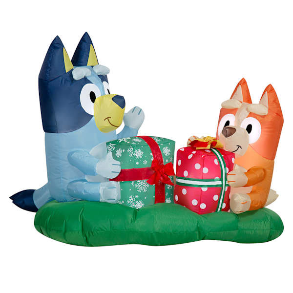 (IN30) Airblown Bluey & Bingo Present Scene Inflatable, 4' | At Home