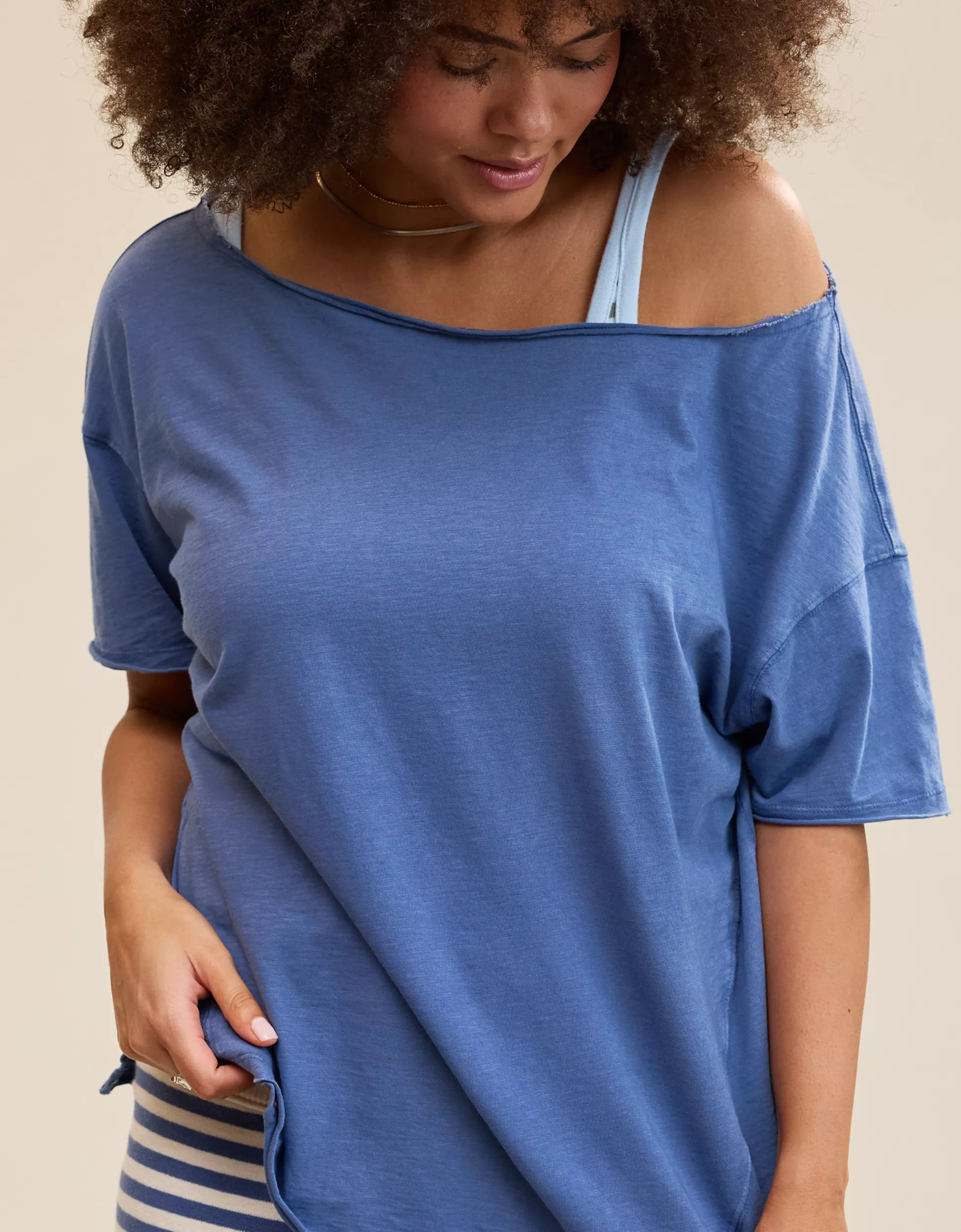 Aerie Oversized Off The Shoulder Boyfriend T-Shirt | Aerie