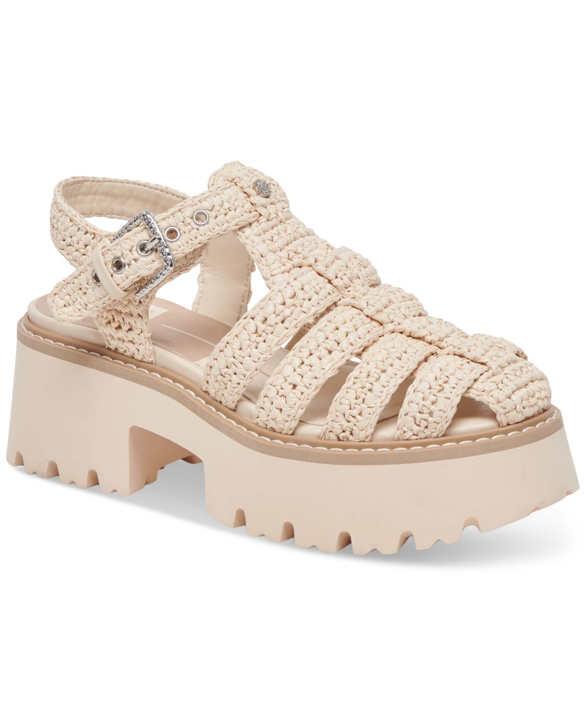 Dolce Vita Women's Lasly Raffia Fisherman Platform Sandals - Oatmeal Knit Raffia | Macy's