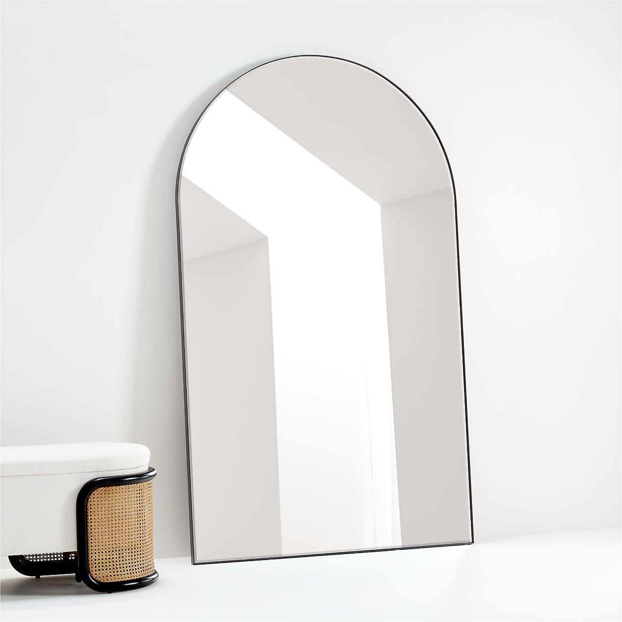 Edge Extra-Large Brass Arch Oversized Floor Mirror + Reviews | Crate & Barrel | Crate & Barrel