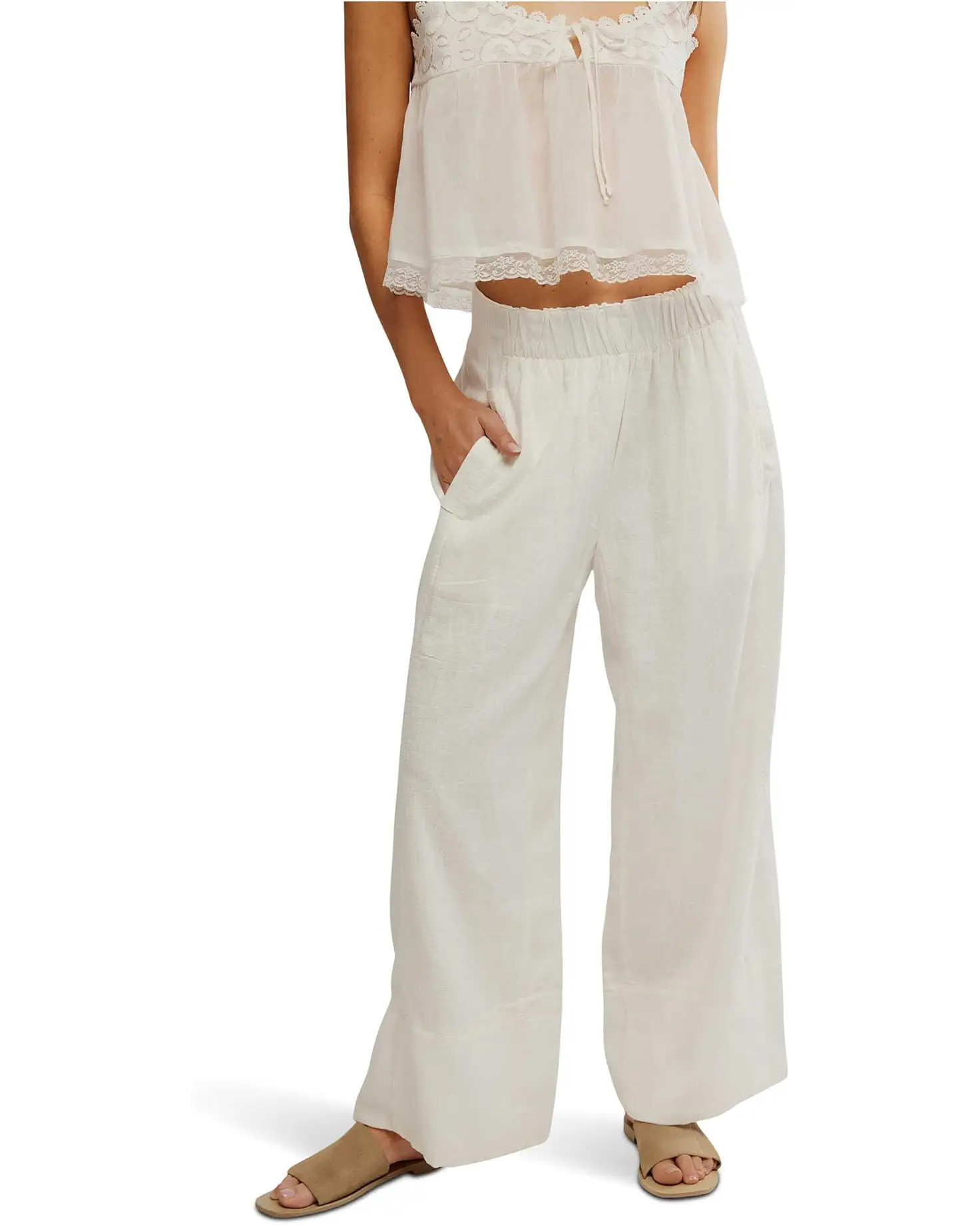 Women's Free People Day's End Cotton-Linen Pull-On Pants | Zappos.com