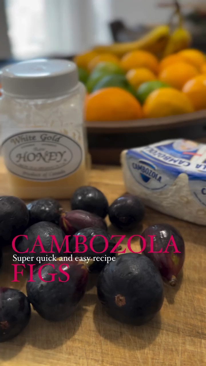 🧡One of my favorite appetizers - figs with combozola, pecans and honey. Quick, easy and super tasty. Preheat the oven at 350 Fahrenheit. Take figs, rinse them off and get rid of stems. Let them dry a bit. Then cut each fig from the top in four parts, but do not cut fully through. Leave the very bottom. Now put all the figs into baking dish and spread them out a bit. Then comes combozola cheese. Cut it into small pieces and fill in each fig with combozola piece. Now add some honey on top and send to the oven for about 7 minutes to heat and mix at 350 Fahrenheit. In the meanwhile crush some fresh pecans. Now take figs out of oven, sprinkle with crushed pecans and serve. Vuala! Enjoy! Great for any occasion. Goes perfectly with wine and charcuterie board. Follow for more ideas:) Detailed recipe is published on my blog web-site. See you! #aziquestyle #interiordesign #easyrecipe #figsrecipe #figrecipes #cambozola #realhoney