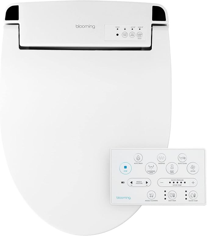 Blooming NB-R1260R Bidet Toilet Seat (Round) - Smart Toilet Seat with Stainless Steel Nozzle, War... | Amazon (US)