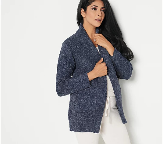 Barefoot Dreams CozyChic Cable Cardigan Cardigan - QVC.com | QVC