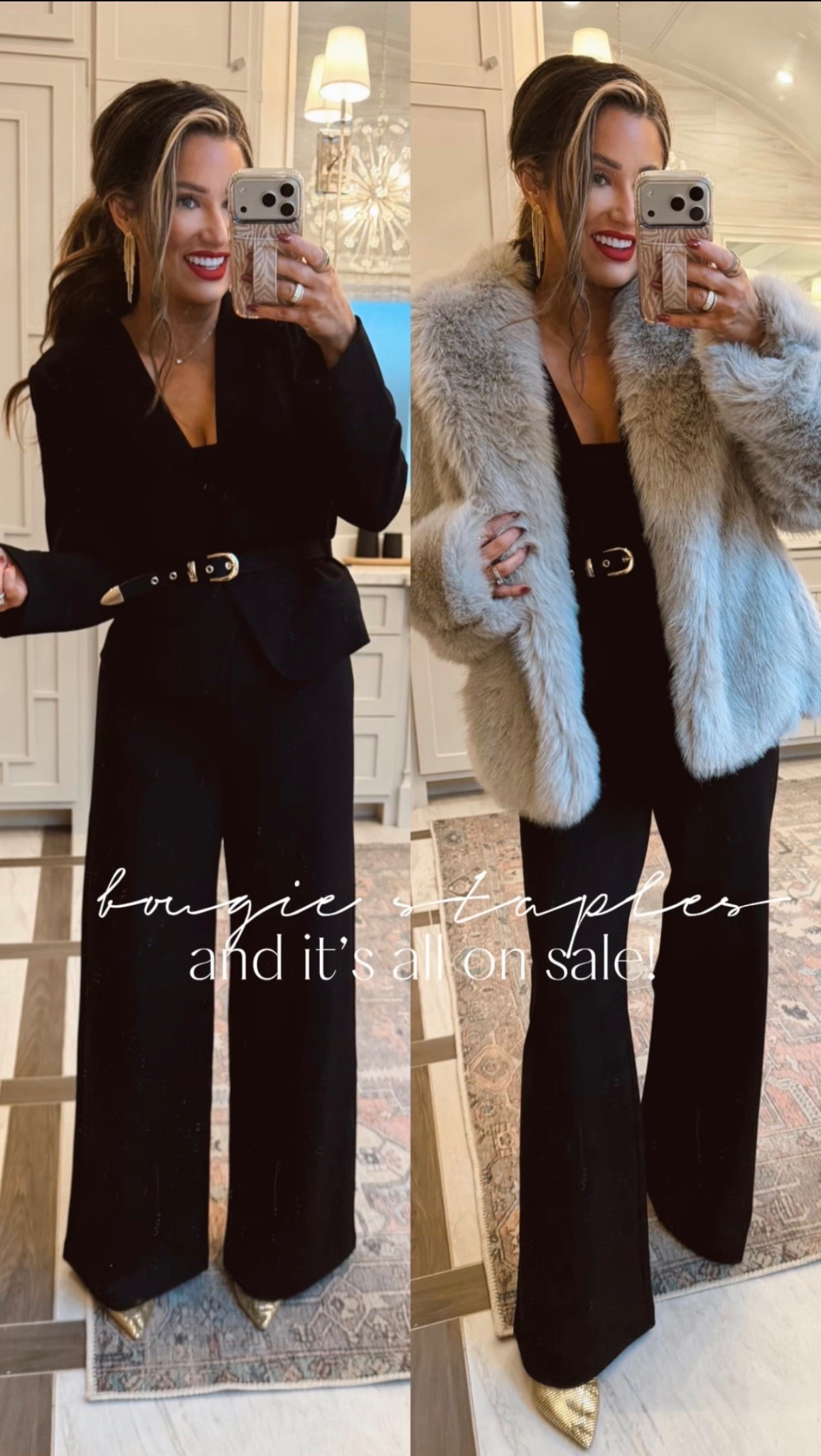 This holiday look to so cute & everything is on sale right now!

Blazer w/ belt - size M 
Pants- size S
Fur coat - size M

#LTKHoliday #LTKootd #LTKgrwm