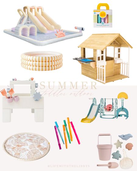 Summer toys for toddlers with a neutral aesthetic. 
