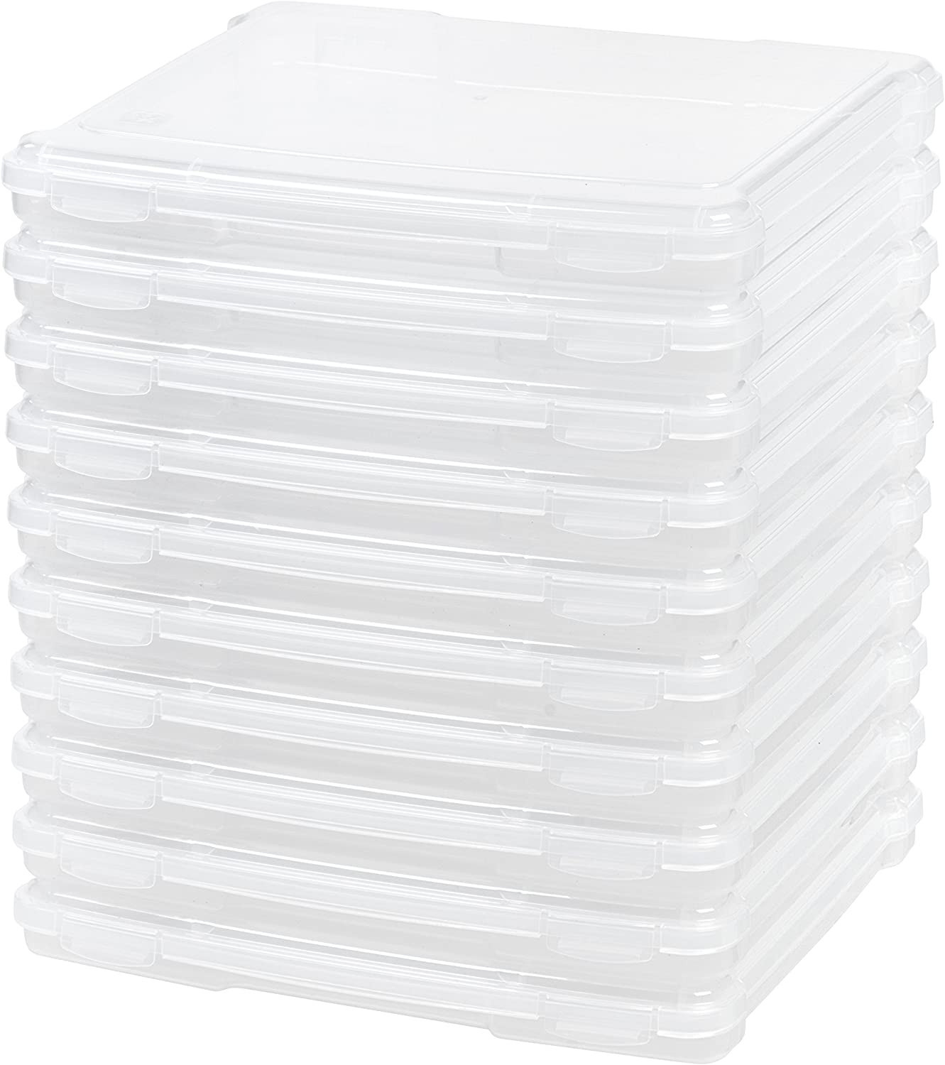 IRIS USA 8.5" x 11" Thin Plastic Portable Project Storage Case with Snap-Tight Closure Latch, 10-... | Amazon (US)