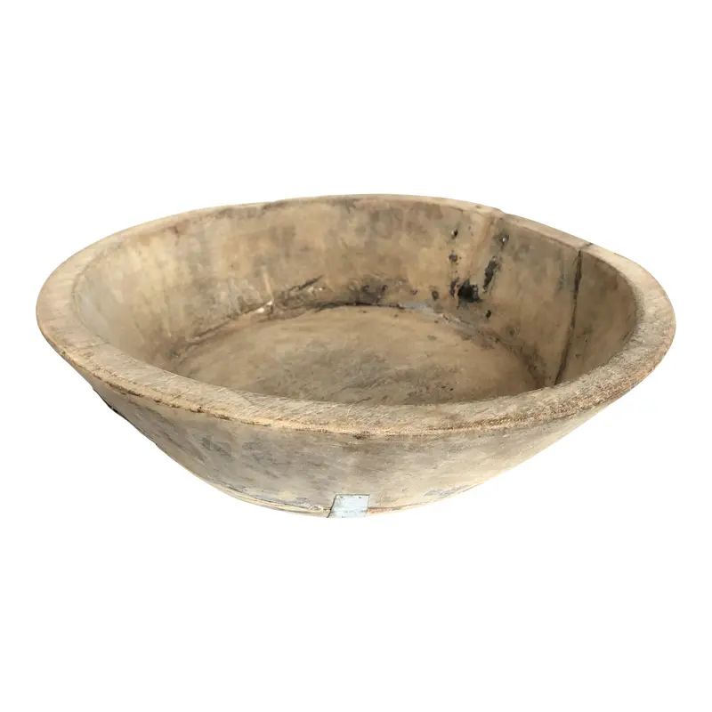 Antique Distressed Dough Bowl | Chairish