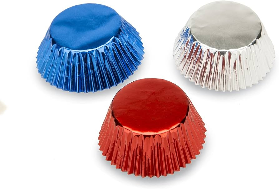 Fox Run Patriotic Foil Muffin and Cupcake Liners, Set of 45, Standard Size Wrappers | Amazon (US)