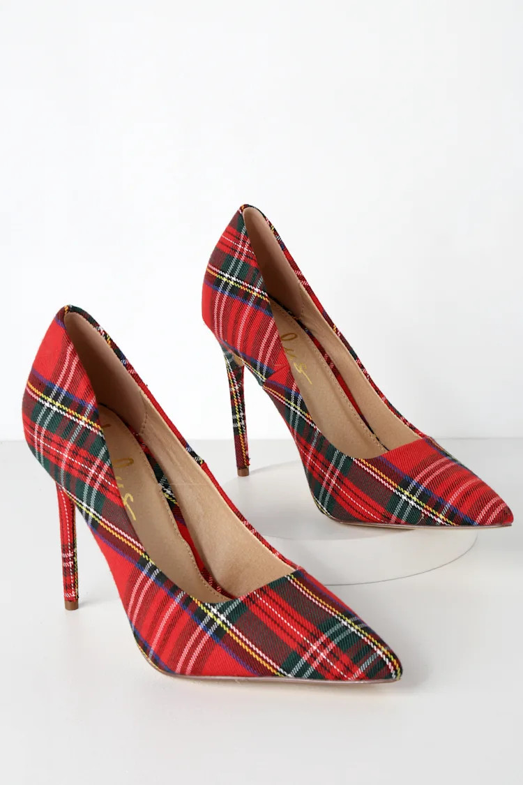 Verra Red Plaid Pumps | Lulus