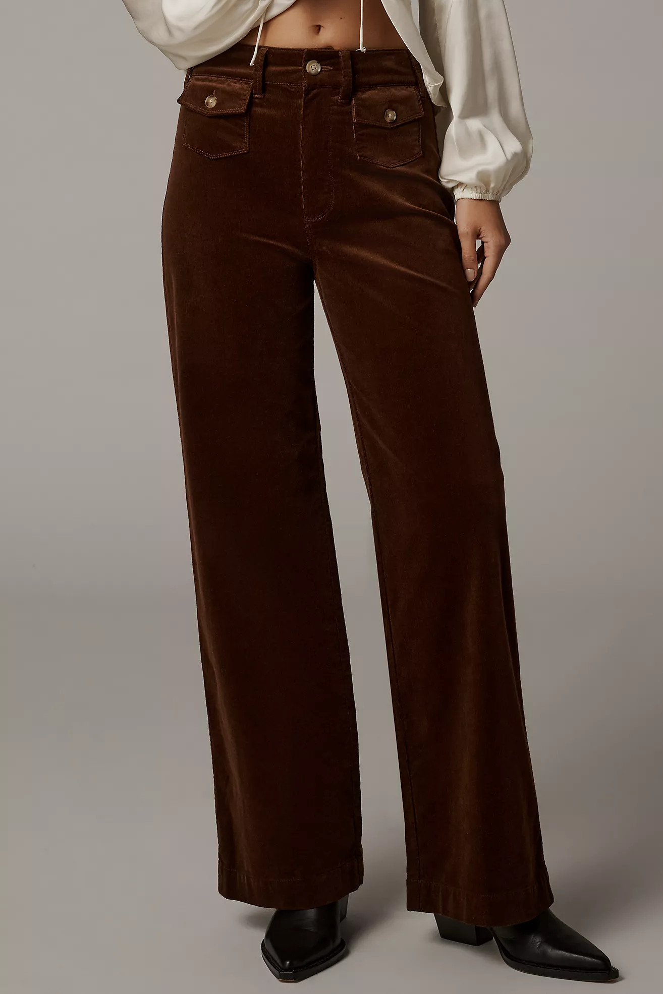 PAIGE Anessa High-Rise Wide-Leg Patch-Pocket Jeans | Anthropologie (US)