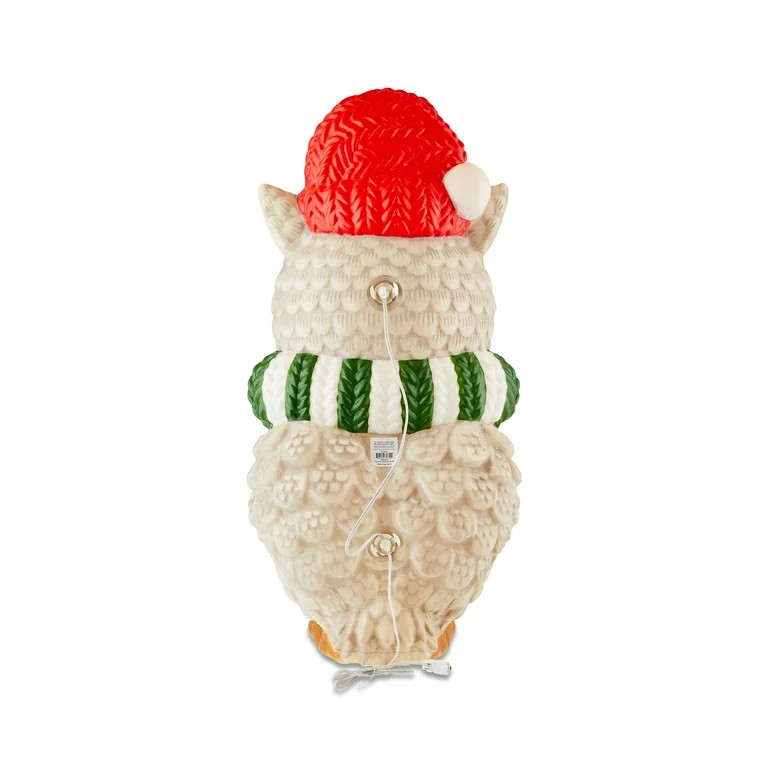 Blow Mold Plastic Light-Up Owl Christmas Outdoor Decoration, 32", by Holiday Time | Walmart (US)