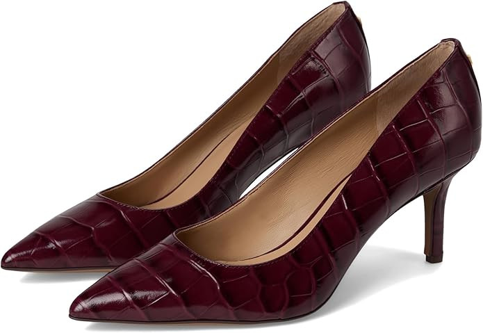 Lauren Ralph Lauren Lanette Croc-Embossed Leather Pumps | Amazon (US)