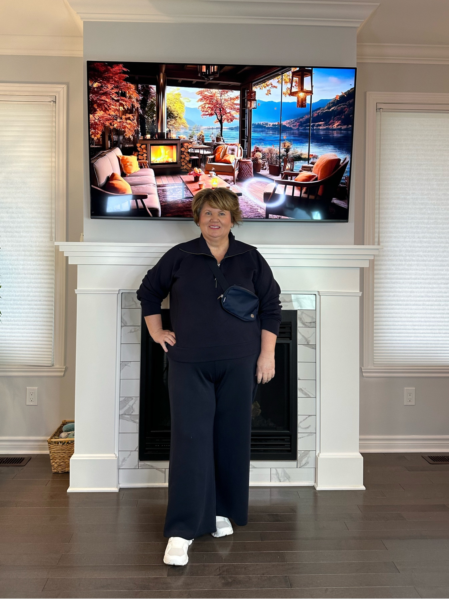 Today’s comfy work from home outfit! Spanx Air Essentials wide leg pants and Half Zip Sweatshirt. I’m loving my new ON Cloud 5 Running Shoes and Lululemon belt bag. 
#casualoutfit #traveloutfit #plussize #fashionover50 #applebodyshape #ltkover40
#spanx #oncloud 


#LTKtravel #LTKover40 #LTKplussize