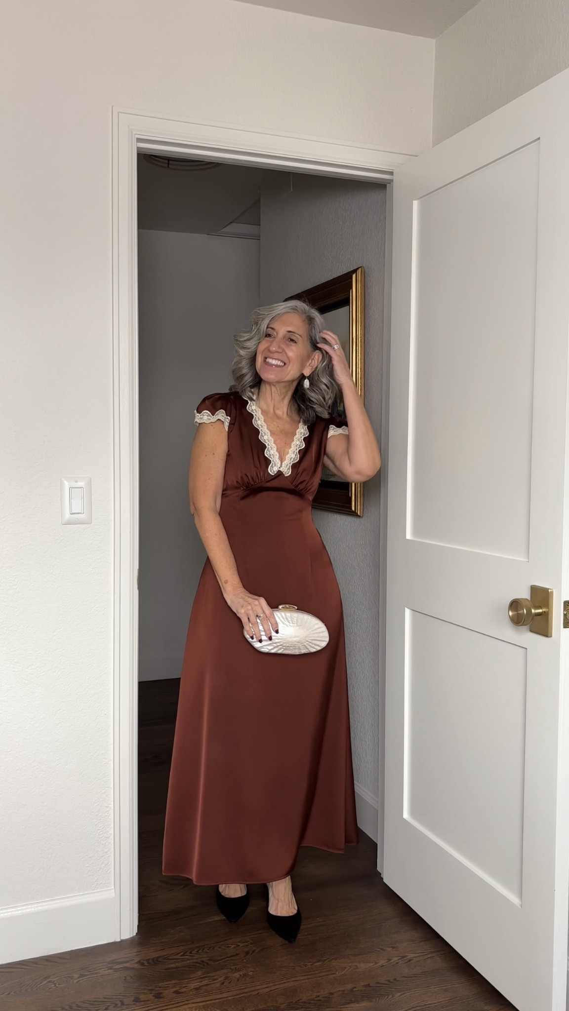 This copper shade is absolutely glowing! The lace detailing along the bodice is so thoughtfully placed to frame your face. I love how the satin has a heavy, expensive feel to it, providing a smooth silhouette that feels very secure. It’s the perfect “sisterly stylist” recommendation for a transition-season wedding.

FIT & SIZING: This medium is the perfect true-to-size fit; it gives me a smooth, polished look through the torso.

DISCOUNT: Get 12% off your @rihoas_official order with code Claudia12.

Copper satin dress, autumn wedding guest, lace detail midi, brown wedding guest dress, ageless fashion, flattering midi dress, wedding guest style 2026. #CopperDress #FallWeddingGuest #MidiDress #ElegantStyle #rihoas 

 

#LTKOver40 #LTKFindsUnder50 #LTKWedding