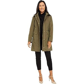 Cole Haan Women's Back Bow Packable Hooded Rain Jacket | Amazon (US)