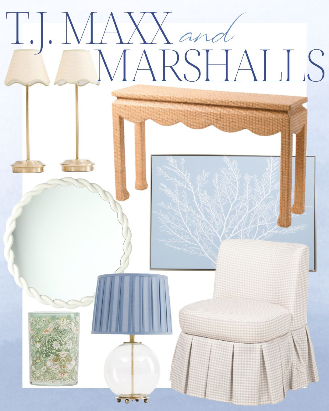 living room | bathroom | bedroom | home decor | home refresh | bedding | nursery | classic home | traditional home | blue and white | furniture | coffee table | southern home | coastal home | grandmillennial home | scalloped | woven | rattan | classic style | preppy style | grandmillennial decor | blue and white decor | classic home decor | traditional home | bedroom decor | bedroom furniture | dresser | blue chair | brass lamp | floor mirror | euro pillow | white bed | linen duvet | side table | rug | glassware | cups | plates | hosting | kitchen spring | sale picks | outdoor furniture | porch | beach | Lillian August | Karma Home | Ballard Designs 

 #LTKHome