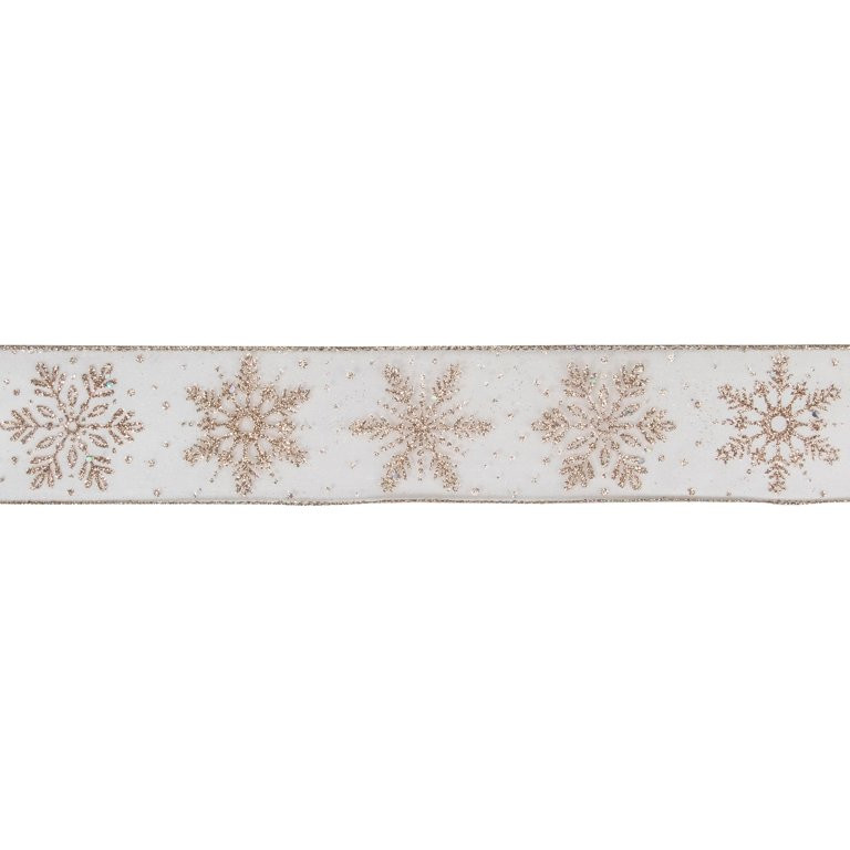 Northlight Sheer Snowflake Christmas Wi Craft Ribbon 2.5" x 10 Yards - 2.5" x 10 Solid Gold | Walmart (US)