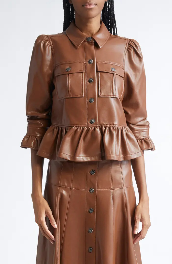 Delanie Faux Leather Peplum Jacket | Nordstrom