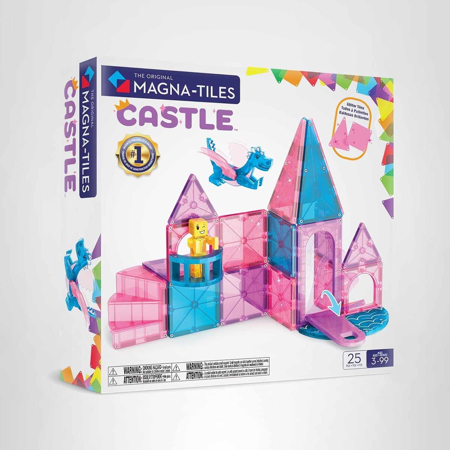 MAGNA-TILES Castle 25-Piece Magnetic Construction Set, The Original Magnetic Building Brand | Amazon (US)