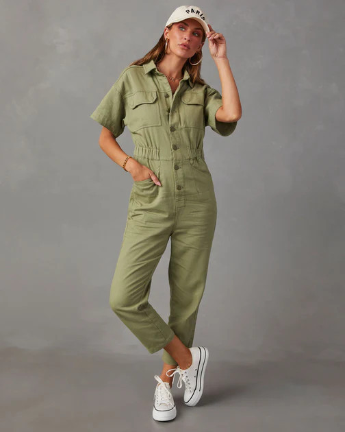 Kaysee Utility Jumpsuit - Olive | VICI