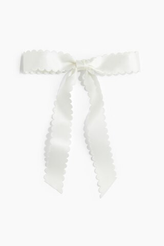 H & M - Satin Bow Hair Clip - White | H&M (US, CA, MX)