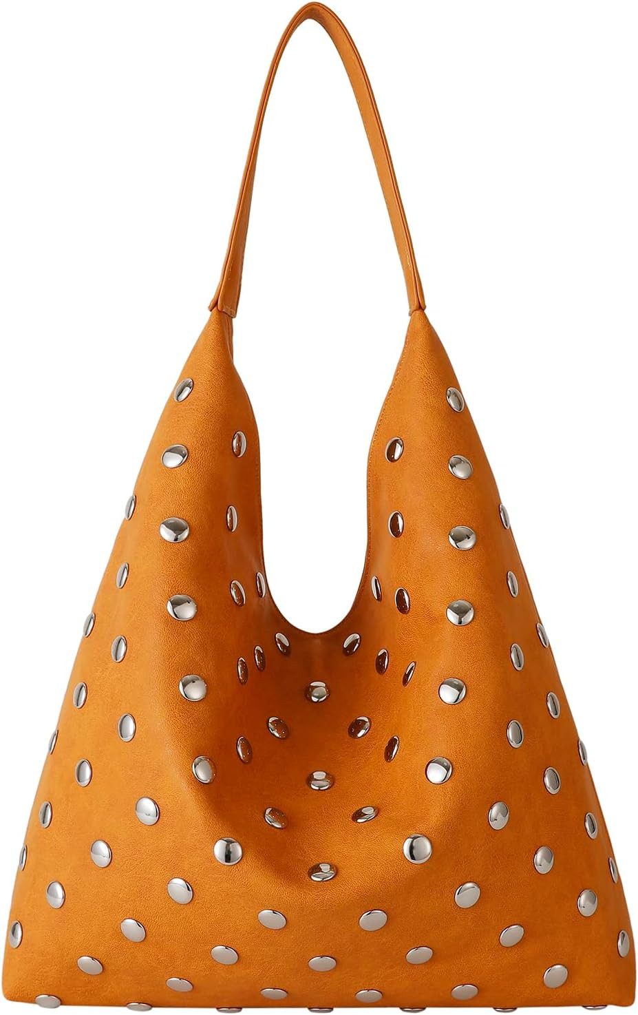Studded Hobo Purse for Women, Leather Tote Bag Rivet Studded Shoulder Bag Punk Handbag | Amazon (US)