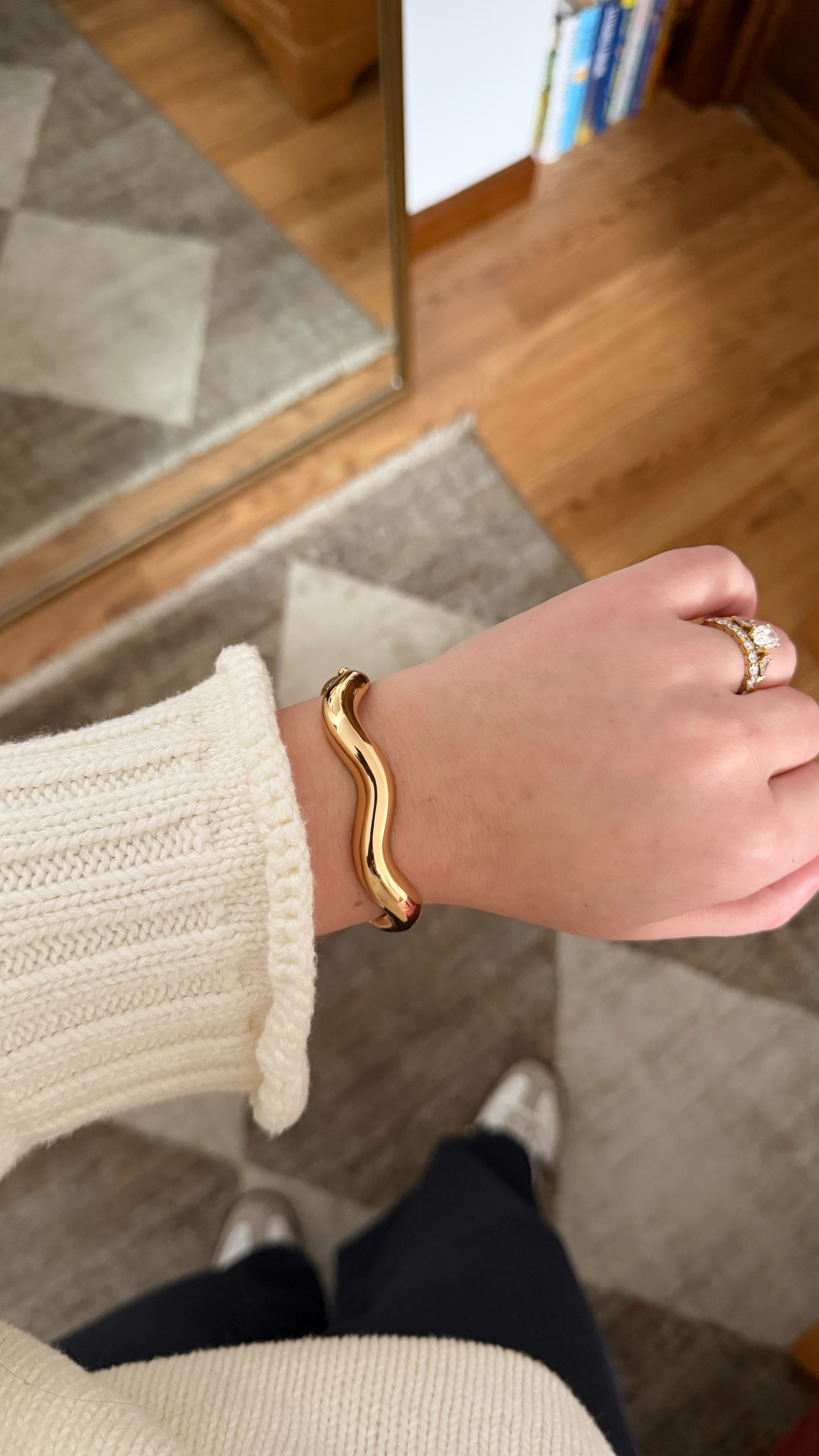My favorite wavy bangle! A little bit of a splurge, but is such a fun piece for everyday and doesn't irritate my sensitive skin 💫  

 #LTKSeasonal