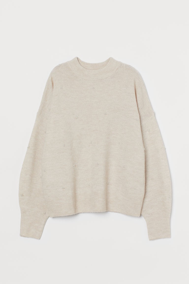 H & M - Studded Sweater - White | H&M (US + CA)