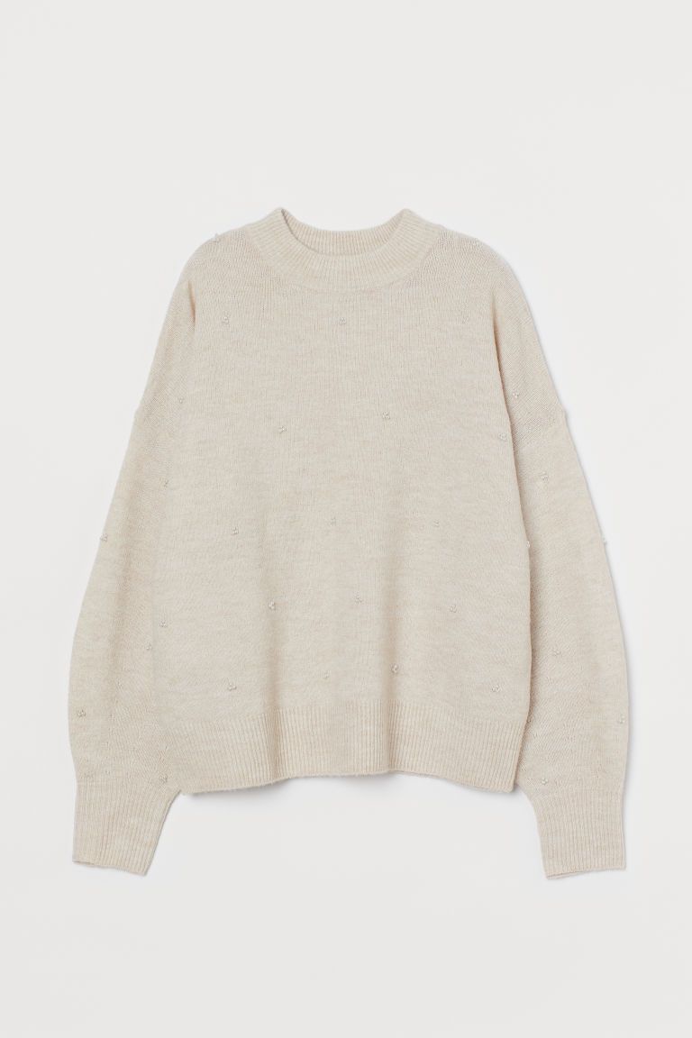 H & M - Studded Sweater - White | H&M (US)