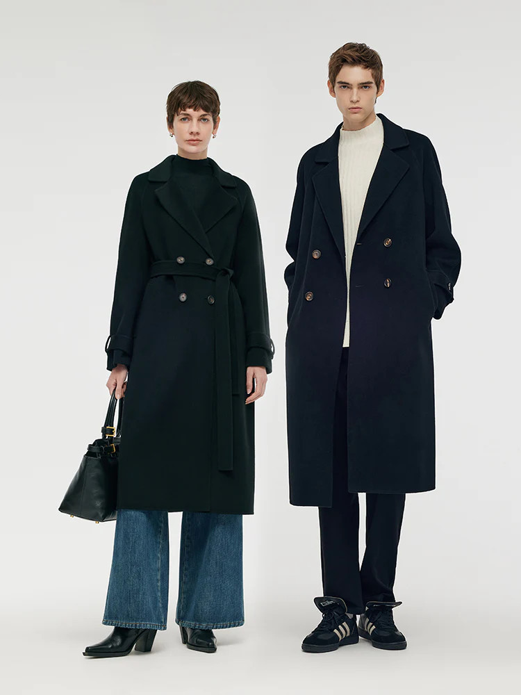 Cashmere And Wool Unisex Wrap Coat | GOELIA