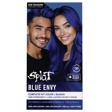 Splat Original Complete Kit Semi-Permanent Hair Dye with Bleach Blue Envy | Walmart (US)