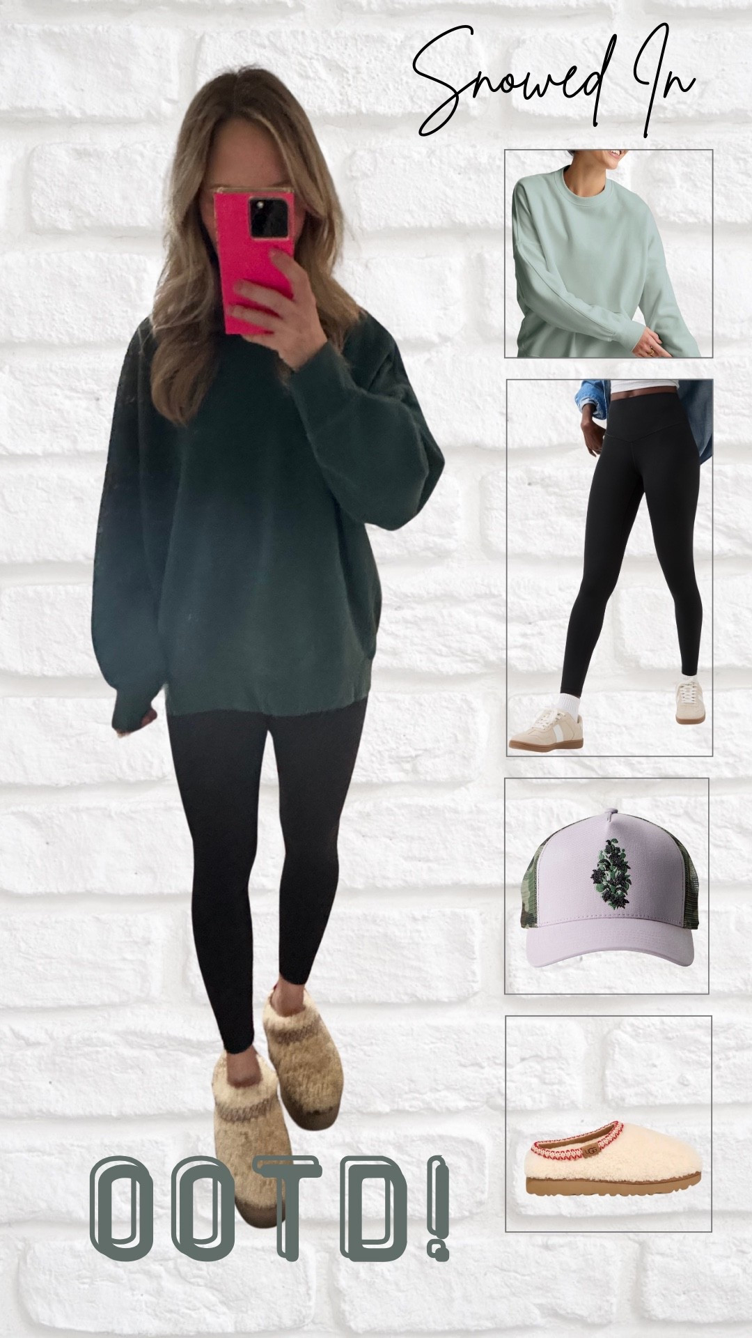 Cozy Snowed-In OOTD

The ultimate snowed-in cozy outfit — featuring my go-to oversized Beyond Yoga sweatshirt, the Aerie leggings I live in, and the warmest UGG sherpa slippers. This combo is perfect for staying comfy at home, school pickup, lounging, or winter weekends. The Beyond Yoga sweatshirt has that perfectly relaxed, oversized fit (trust me, it’s worth it), and the Aerie leggings are buttery soft with the best stretch. UGG sherpa slippers complete the look with cozy warmth you’ll want to wear everywhere. Linked everything to make it easy to shop my full winter OOTD.

#LTKootd #LTKCyberWeek #LTKGiftGuide