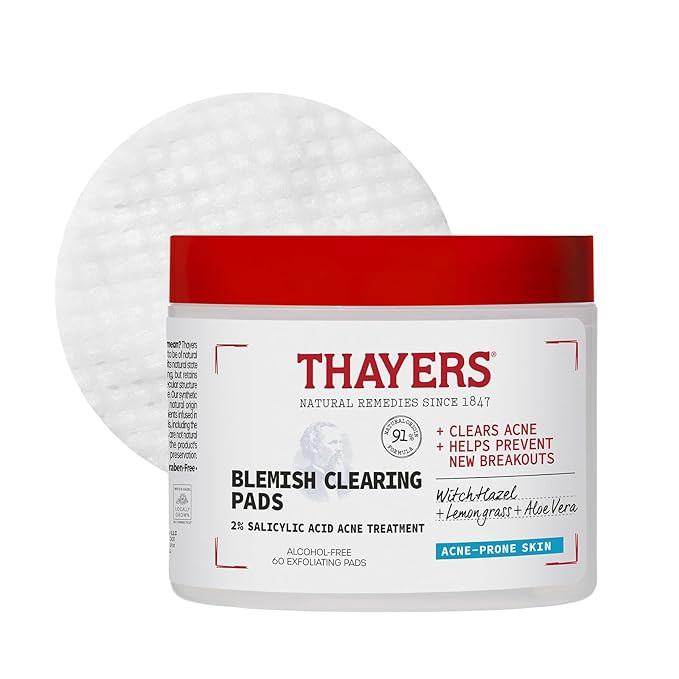 Thayers Blemish Clearing Acne Pads, Salicylic Acid Acne Treatment for Face, Pore Reducing, Exfoli... | Amazon (US)
