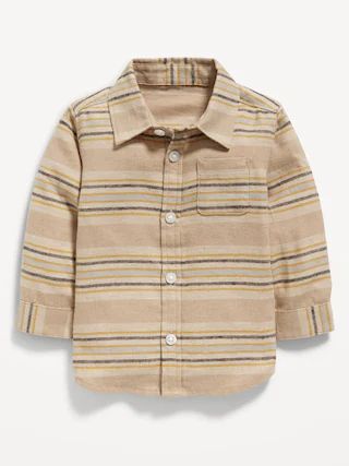 Long-Sleeve Striped Linen-Blend Shirt for Baby | Old Navy (US)
