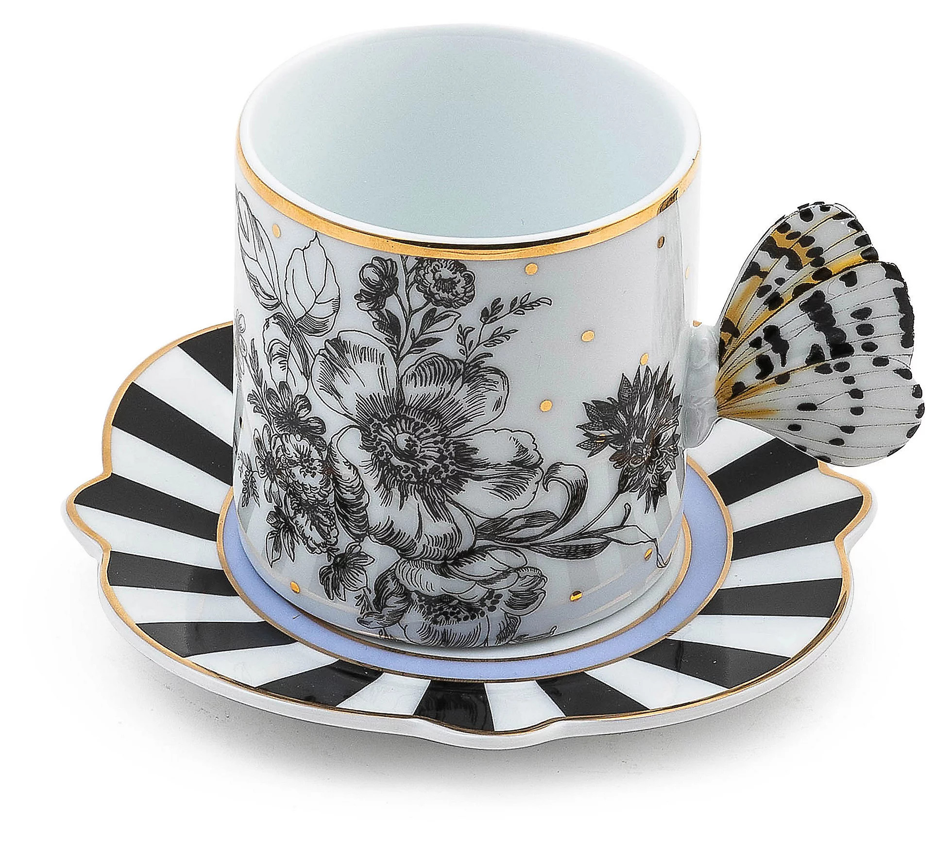 MacKenzie-Childs Butterfly Toile Mug & Saucer S et | QVC