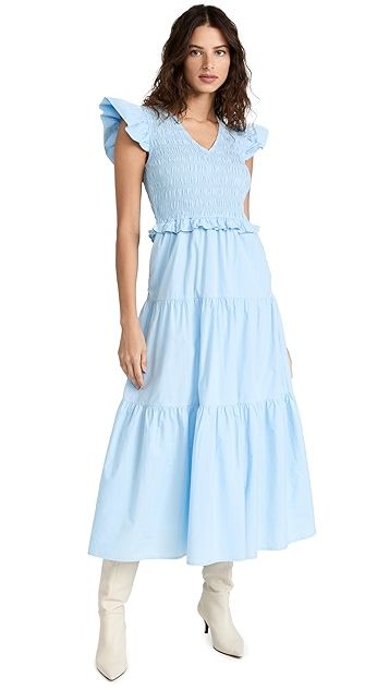 Smocked Tiered Midi Dress | Shopbop