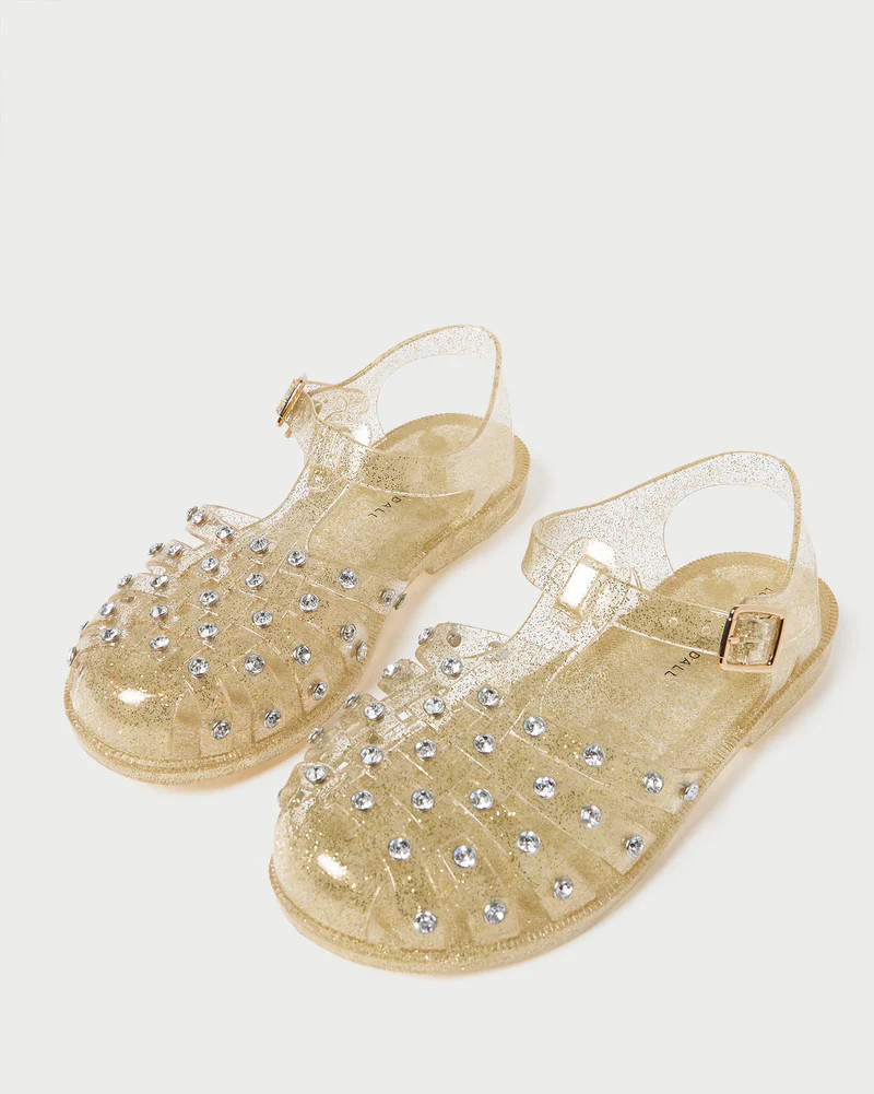 Rhys Champagne Glitter Jelly Sandal | Loeffler Randall