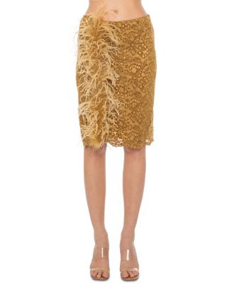 Feather Trim Lace Skirt | Bloomingdale's (US)