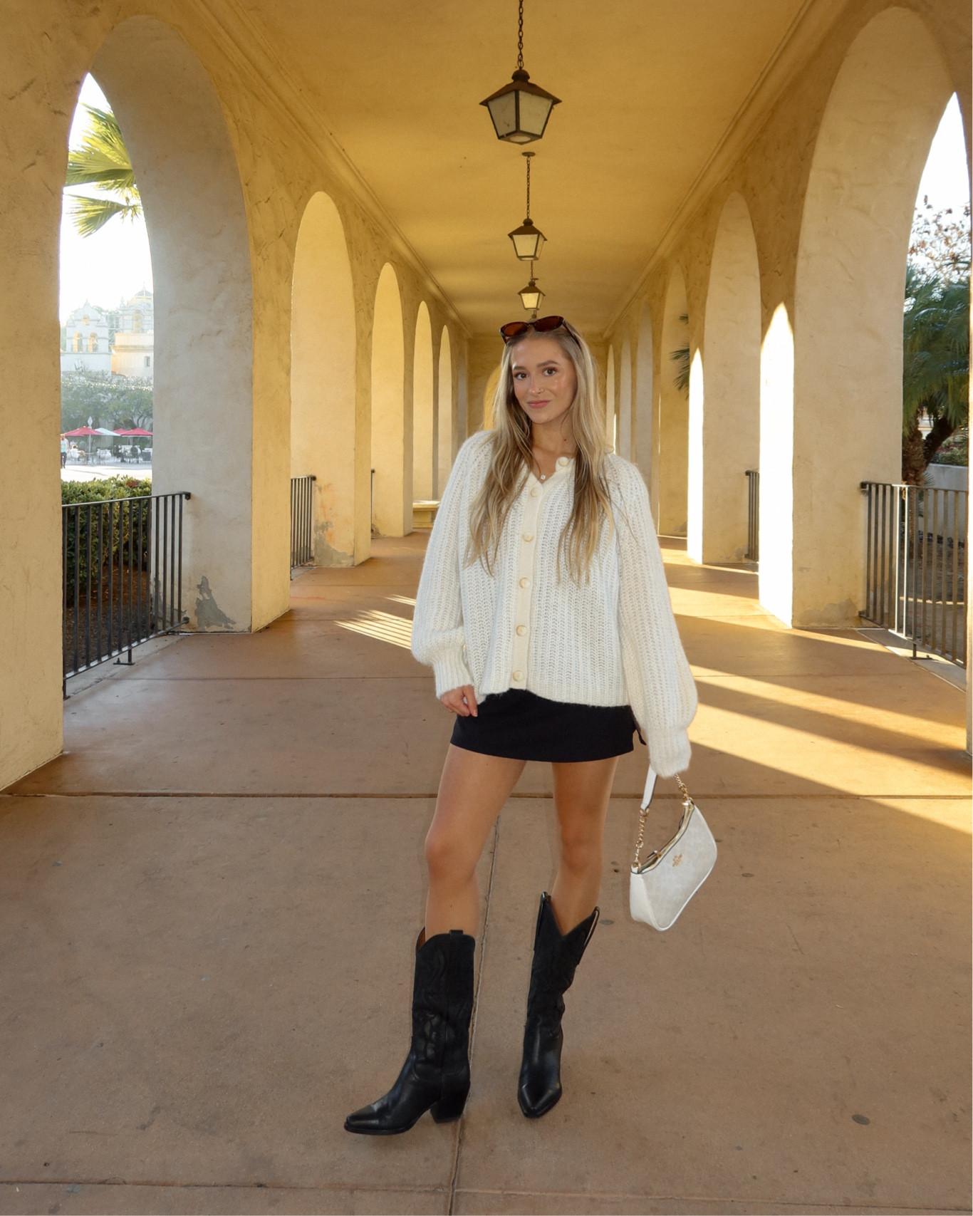 Winter skirt outfit, cowboy boots chic outfit inspo

#LTKSeasonal #LTKItBag #LTKStyleTip