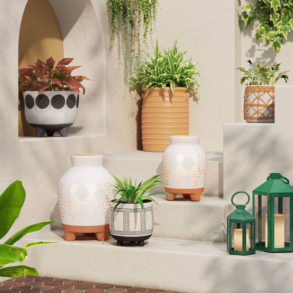 Terracotta Outdoor Lantern Candle Holder White/Terracotta - Opalhouse™ designed with Jungalow™ | Target